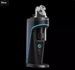 Black Handheld Usb Vaporizer with Glass Quartz Mouthpiece and Glowing Blue Outline on a Circular Base Label Shows dr Dabber at the Top - Australia E-cigarette Store