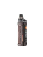 Brown Leather-panel Vape Mod with Orange Accents and a Side Digital Display Showing 80w and Controls on the Right - Australia E-cigarette Store