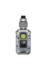 Camouflage-pattern Vape Mod with a Digital Display and Atomizer on Top Shown from Front with Bright Green Screen Reading 220 - Australia E-cigarette Store