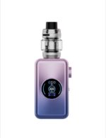 Purple-to-blue Box Mod Vape Device with a Glass Tank and Black Mouthpiece Featuring a Circular Digital Display on the Front Showing 220 W - Australia E-cigarette Store