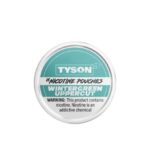 Tyson Wintergreen Uppercut Nicotine Pouch Tin Label with Warning Text - Australia E-cigarette Store