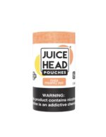 Juice Head Pouches Nicotine Pouch Canister in White with Peach Label Peach Pineapple Mint Flavor and a Warning Banner at the Bottom - Australia E-cigarette Store