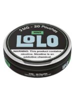 Round Black Tin of Lolo Mint Nicotine Pouches 9 Mg Per Pouch 20 Pouches Inside Mint Flavor - Australia E-cigarette Store
