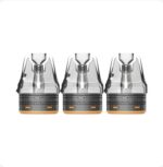 Three Transparent Vape Pod Cartridges with Orange Bases Lined Up in a Row on a White Background - Australia E-cigarette Store