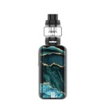 Compact Vape Mod with Turquoise Resin Panel and Gold Veining Attached to a Clear Tank with Black Mouthpiece - Australia E-cigarette Store