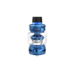 Blue Valyrian Vape Tank with a Clear Glass Reservoir and Black Mouthpiece Metal Blue Accents Shown Against a White Background - Australia E-cigarette Store