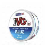 Round Tin Labeled Ivg Blue Nicotine Pouches 15 Mg for Adults 18+ british Brand - Australia E-cigarette Store