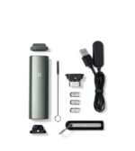 Green Pax Portable Vaporizer with Mouthpiece Usb Charger Cleaning Brush Four Pod Inserts and Accessories on White Background - Australia E-cigarette Store