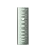 Slim Silver Cylindrical Device with a Checkered Texture Pattern and a Centered Cross Emblem - Australia E-cigarette Store