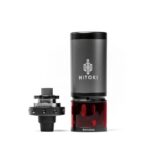 Hitoki Vaporizer Component with a Red Translucent Chamber and Gray Top Shown Beside Its Detachable Base - Australia E-cigarette Store