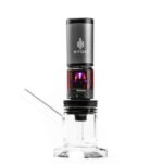 Hitoki Laser Bong with a Metal Top Red-lit Chamber and Clear Glass Water Base on a White Background - Australia E-cigarette Store
