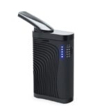 Black Handheld Torch Lighter with a Curved Metal Nozzle and Blue Led Fuel Level Indicators - Australia E-cigarette Store