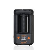 Compact Black Portable Heater with Vertical Vent Fins and Orange Controls Display Shows 180°c - Australia E-cigarette Store