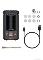 Desktop Hot Air Rework Station with Digital Display Showing 180°c Usb Power Cable Spare Filter Discs Nozzle Rings and a Small Cleaning Brush - Australia E-cigarette Store