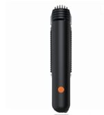 Black Electric Hair Curling Wand with a Ribbed Barrel and an Orange Power Button on a White Background - Australia E-cigarette Store