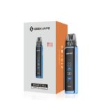 Wenax Q Ultra Vape Kit Box and Blue Device Shown from Front-right Highlighting Packaging and Pod Device Details - Australia E-cigarette Store