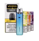 Voopoo Vmate Pod Device in Blue with Colorful E-liquid Boxes Behind It for a Product Display - Australia E-cigarette Store