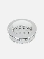 Polished Chrome Herb Grinder with a Perforated Grinding Plate and Rounded Edges - Australia E-cigarette Store