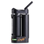 Portable Herb Vaporizer with Folding Mouthpiece Black Body Green Indicator Light and Orange crafty+ Logo - Australia E-cigarette Store
