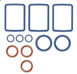 Assorted Blue Gasket Frames and Bluered O-rings of Various Sizes Arranged by Size on a White Background - Australia E-cigarette Store
