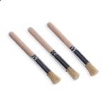 Three Small Paintbrushes with Wooden Handles and Light Brown Bristles - Australia E-cigarette Store