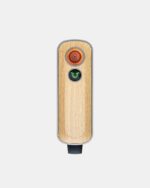Wooden Doorbell Panel with a Red Illuminated Ring and a Green Status Button Above a Door Sensor Edge - Australia E-cigarette Store