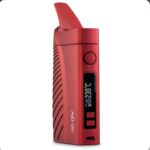 Red Vape Mod Device with Curved Mouthpiece Vertical Black Digital Display and Two Red Control Buttons - Australia E-cigarette Store