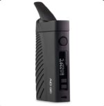 Black Vape Mod with a Curved Mouthpiece Vertical Digital Display and Two Control Buttons on the Side used for E-cigarette Vaping - Australia E-cigarette Store