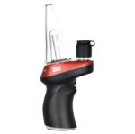 Handheld Butane Torch Lighter with an Ergonomic Black Grip and Red Body Branded Yocan Blaze Facing Left on White Background - Australia E-cigarette Store