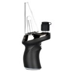 Ergonomic Black Wine Aerator with a Clear Funnel and Small Cap on Top Ready to Aerate a Bottle - Australia E-cigarette Store