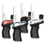 Set of Four Handheld Culinary Butane Torches in Red Blue Black and White with Clear Flames Guards and Knobs - Australia E-cigarette Store