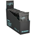 Display Stand with Multiple Dr Dabber Light Premium Vaporizer Pen Packages in a Black Tray with Teal light Branding out Front - Australia E-cigarette Store