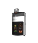 Vaporesso Pod Vape with a Black Display Grey Body and a Translucent Top Mouthpiece Device Standing Upright on a White Background - Australia E-cigarette Store