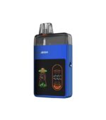 Blue Vaporesso Pod Vape with a Black Display Panel Showing a Spacealien Graphic and an Orange Pwr Indicator - Australia E-cigarette Store
