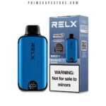 Blue Relx Disposable Vape Device in Blue Beside Its Packaging Labeled blueberry Splash with a not for Sale to Minors Warning - Australia E-cigarette Store
