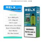Relx Vape Packaging Featuring Fresh Mint Flavor Up to 8000 Puffs 18 Nicotine 18 Mgml 14 Ml E-liquid 850 Mah Battery Boost  Standard Mode with Smart Monitor Not for Sale to Minors - Australia E-cigarette Store