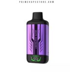 Purple Vape Mod with Black Ends Label Reads grape Raspberry and a Small Green Digital Display at the Bottom - Australia E-cigarette Store