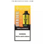 Product Packaging for a Vape Device Labeled triple Mango with a Yelloworange Gradient a Black-and-yellow Device Image and a Bottom Warning Reading not for Sale to Minors - Australia E-cigarette Store