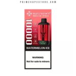Product Packaging for a Watermelon Ice Vape Device Featuring a Redblack Box and a not for Sale to Minors Warning - Australia E-cigarette Store