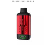 Red and Black Vape Podmod with a Small Digital Display at the Bottom and a Stylized Black Pattern on the Red Body - Australia E-cigarette Store