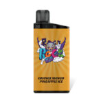 Vape Device with Orange Label Featuring a Colorful Cartoon Graphic and the Flavor Name Orange Mango Pineapple Ice at the Bottom - Australia E-cigarette Store