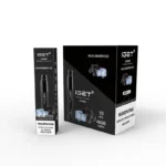 Iget Blackberry Ice Disposable Pod Packaging with a Tall Slender Box and a Larger Display Box Showing 4000 Puffs 10 Pcs Included vape Device - Australia E-cigarette Store