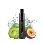 Black Disposable Vape Pen Labeled iget with a Splash Background Flanked by Passion Fruit Melon and Ice Cubes - Australia E-cigarette Store