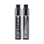 Two Gray Iget Vape Pens with Pink Accent Rings Displayed Side by Side Showing Hot L5500 and Peach Ice Flavors - Australia E-cigarette Store